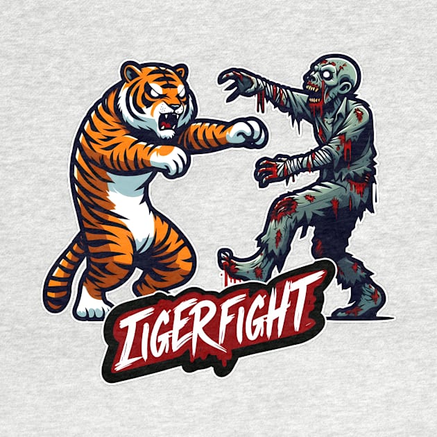 Tiger vs Zombie Fight by Rawlifegraphic